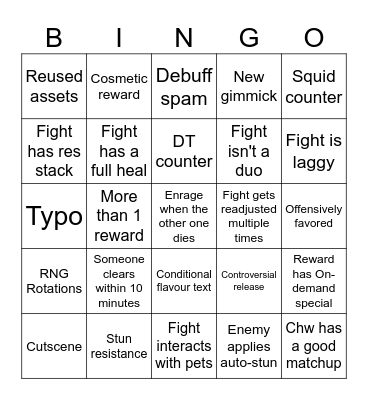 DF's 20th anniversary inn fight bingo Card