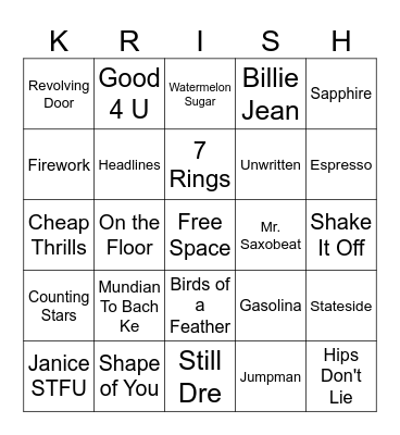 Krish's Graduation Singo! Bingo Card