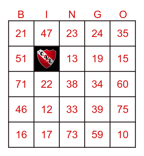 Bingo CLUB INDEPENDIENTE Bingo Card