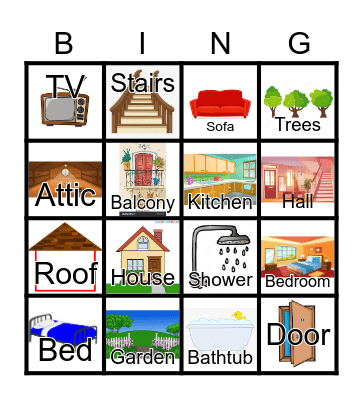 Parts of the House Bingo Card