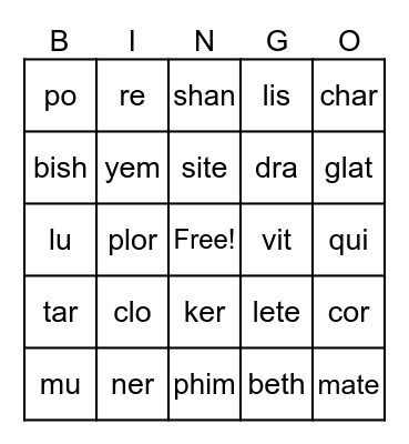 Spring Bingo! Bingo Card