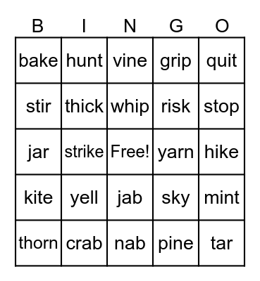 Spring Bingo Card