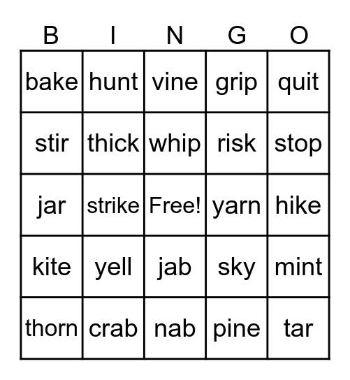 Spring Bingo Card