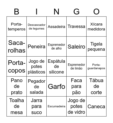 Chá de Casa Nova da Clarisse Bingo Card