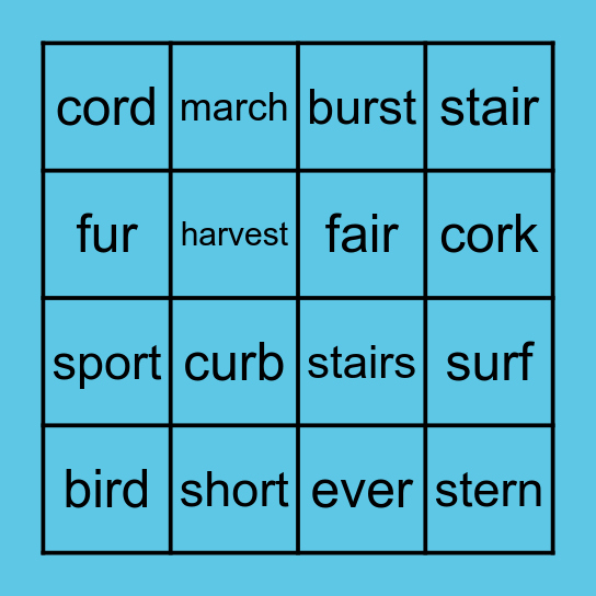 Bingo - Stage 7.2 words Bingo Card