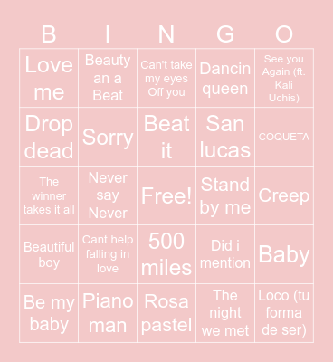 Bingo musical Bingo Card