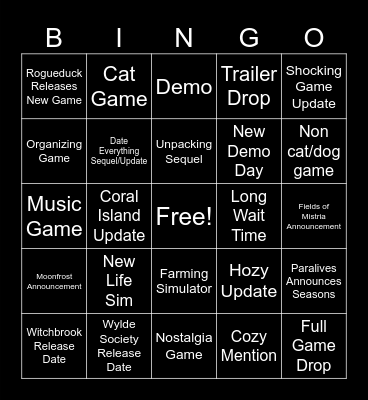 Wholesome Direct 2026 Bingo Card