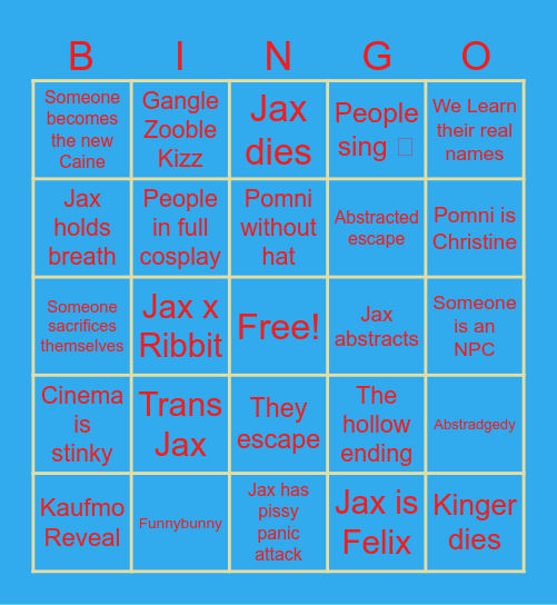 TADC The Last Act Bingo Card