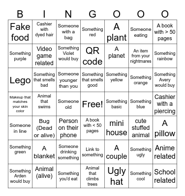 Mall bingo Card