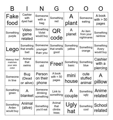 Mall bingo Card