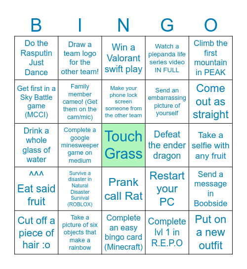 Pookie Squad Jamboree Bingo Card