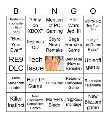 XBOX Game Event Thing 2026 Bingo Card