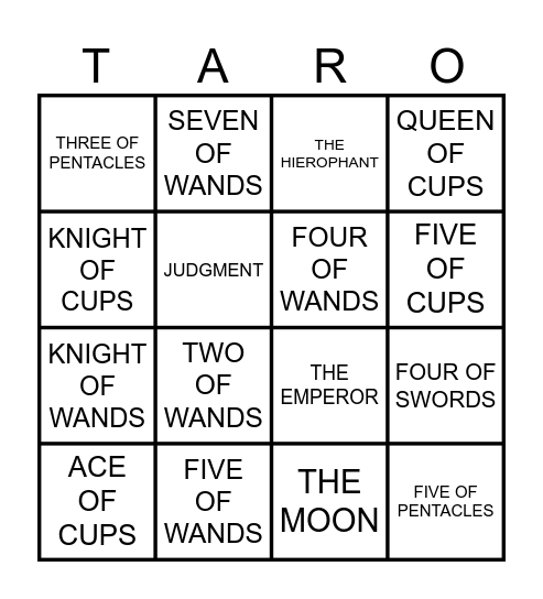 TAROT BINGO Card