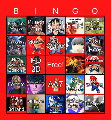 Direct just a week away!! Bingo Card