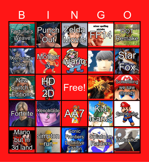 Direct just a week away!! Bingo Card