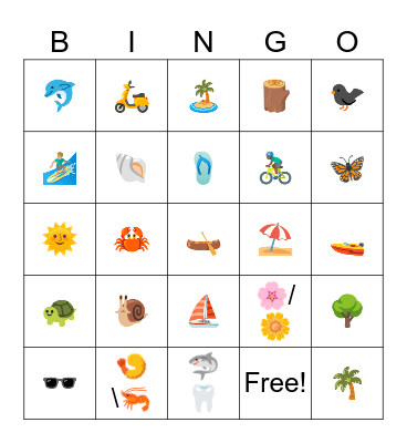 BEACH!! Bingo Card