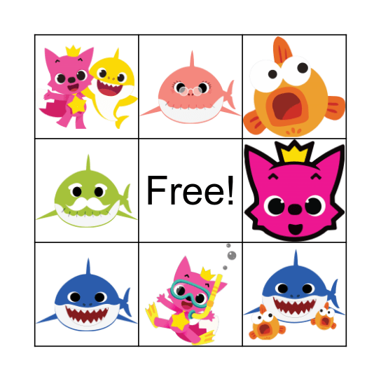 Baby Shark Bingo Card