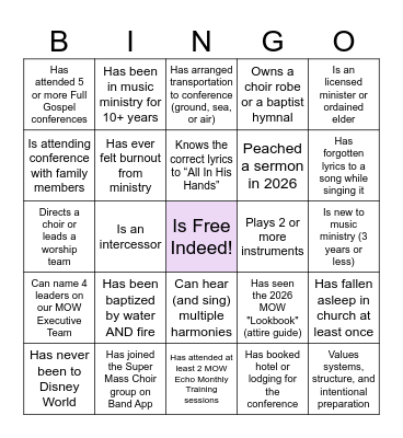 FGBCF MOW "Find Someone Who" Bingo Card