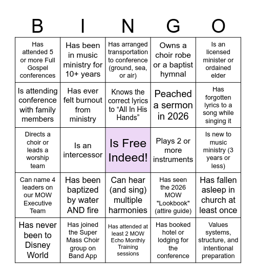 FGBCF MOW "Find Someone Who" Bingo Card