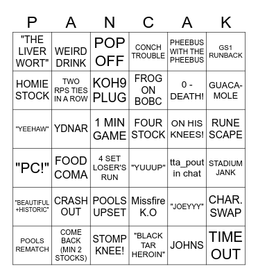 GRAND SLAMMY COMMS. BINGO! Bingo Card