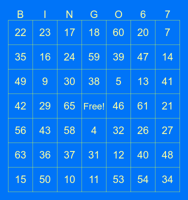 BFDI 1-66 Bingo Card
