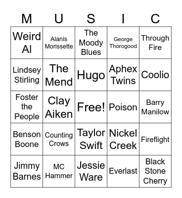 Music_06062026 Bingo Card