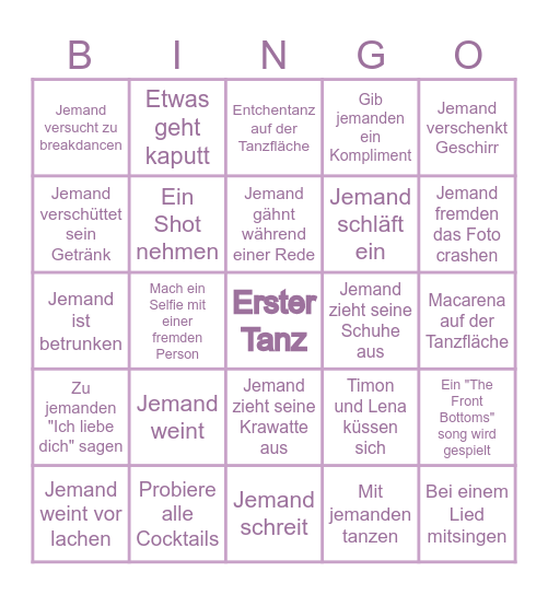 Hochzeitsbingo Card