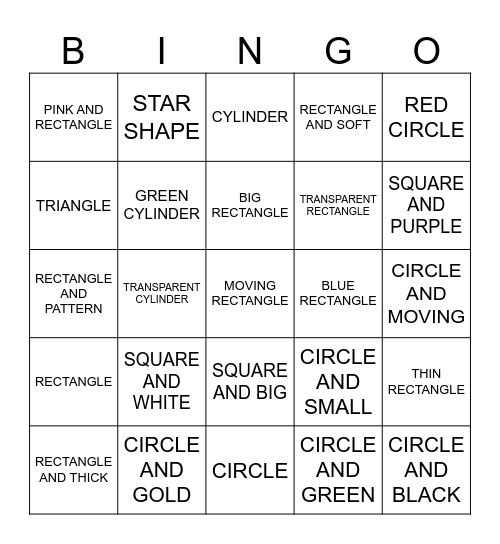 SHAPE FINDER Bingo Card