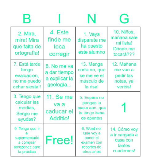 Jubilación mama Bingo Card