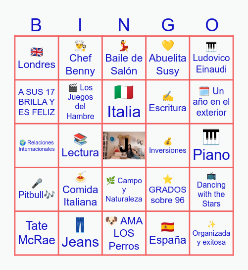 FELIZ CUMPLEAÑOS JESSICA 17TH Bingo Card