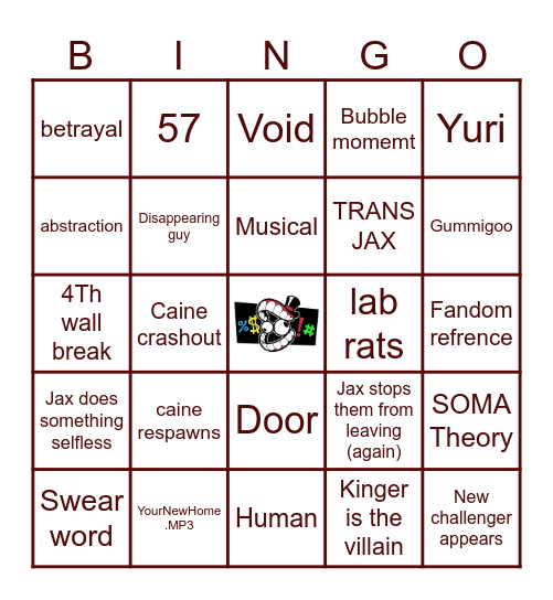 TADC EP 9 Bingo Card
