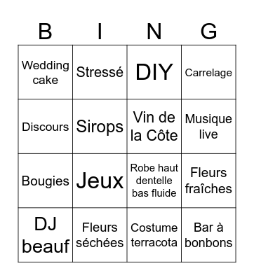 Mariage GuyLène Bingo Card