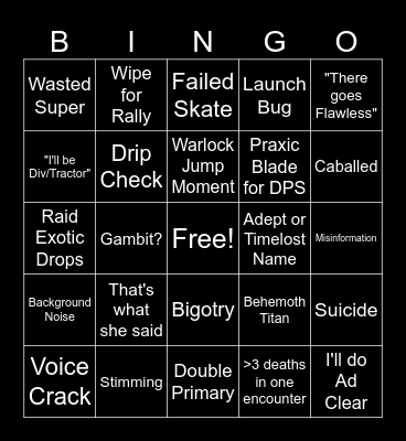 CLFS Bingo Card