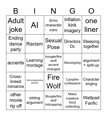 Boogle Party Bingo Card