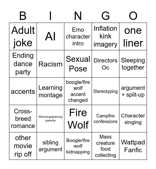 Boogle Party Bingo Card