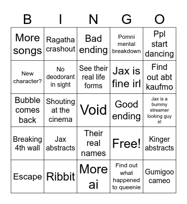 TADC FINALE Bingo Card