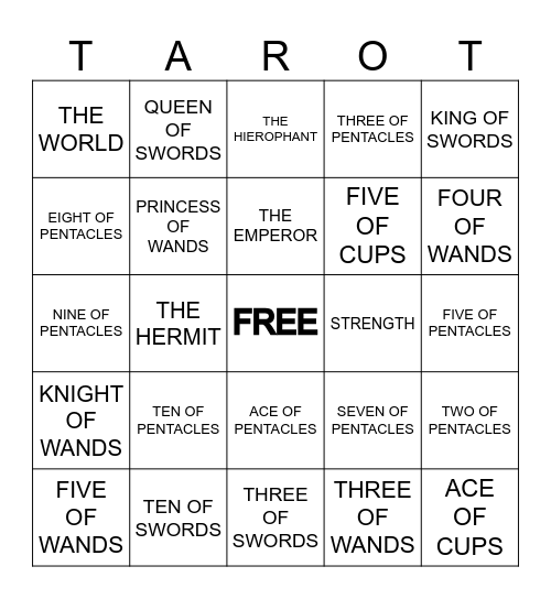 TAROT BINGO Card