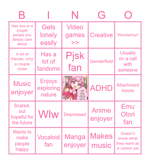 Star’s Bingo Card