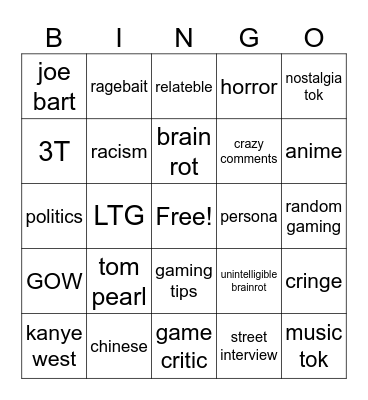 tiktok bingo early 2026 Bingo Card