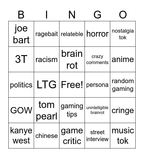 tiktok bingo early 2026 Bingo Card