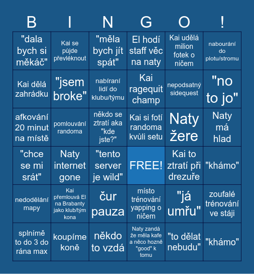 ALL NIGHTER BABY Bingo Card