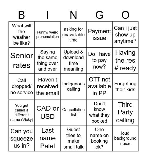 CRES Bingo Card