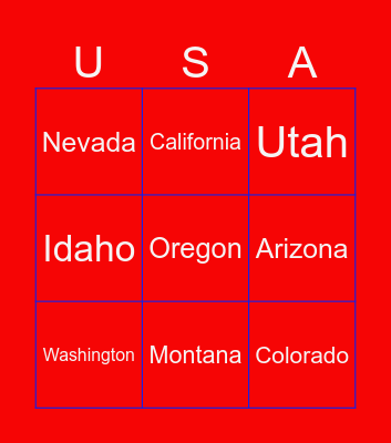 Western US Titties Bingo Card
