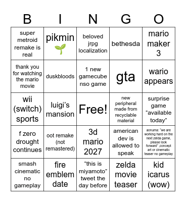 june direct Bingo Card