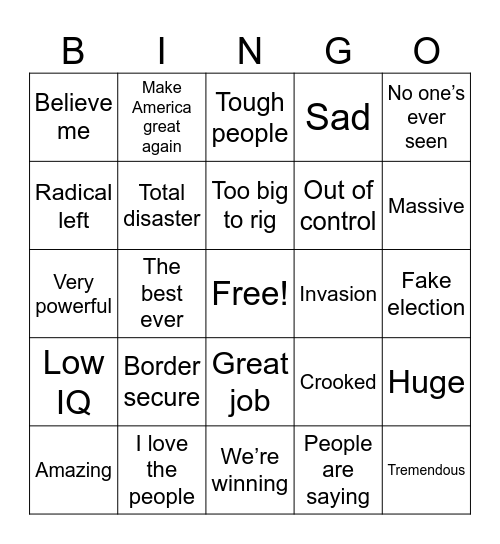 Moron Bingo Card