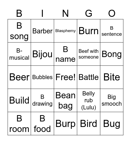 Bnniversary Bingo Card