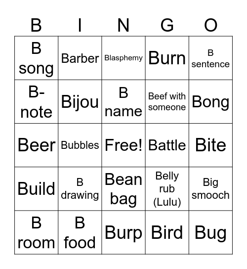 Bnniversary Bingo Card