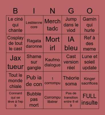 BINGO CINÉ LONGWY TADC Bingo Card