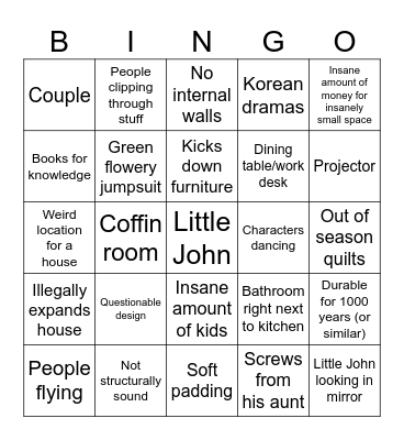 Little John Bingo Card
