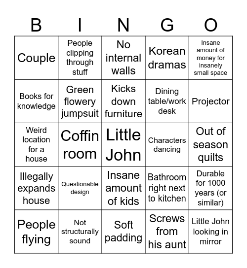 Little John Bingo Card